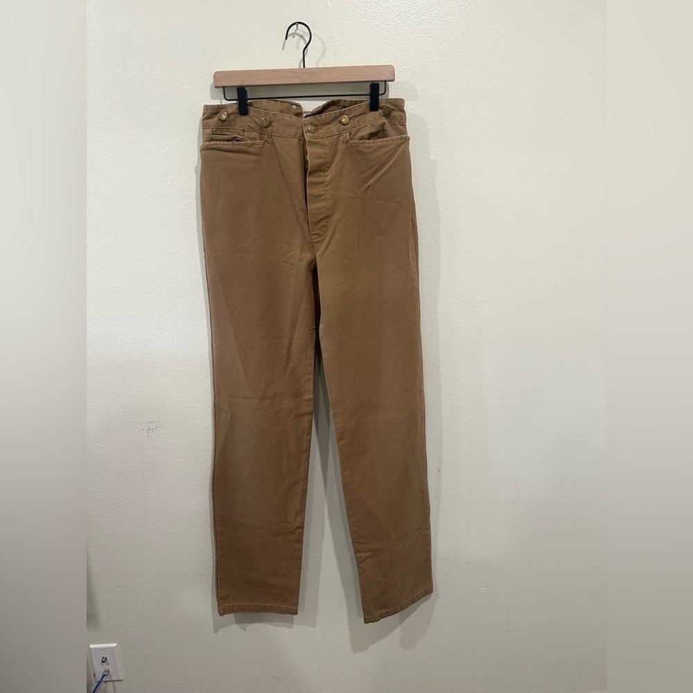 Scully Pants Men 33x34 Buckle Back Duck Canvas Rangewear Cowboy Frontier Tan